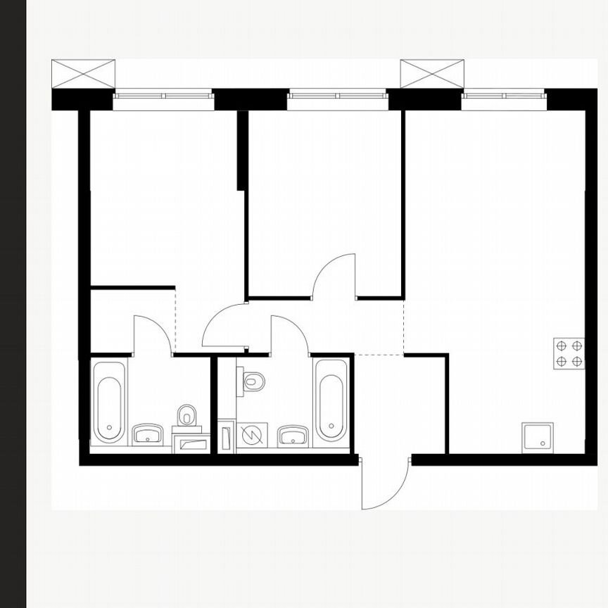 2-к. квартира, 58,5 м², 6/12 эт.