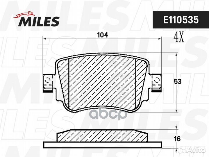 Колодки тормозные задние (Смесь Semi-Metallic)