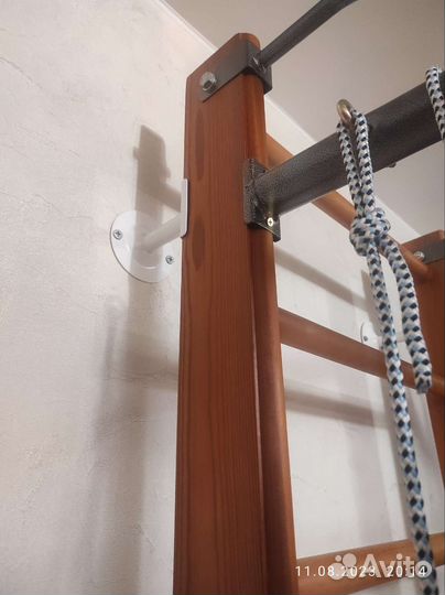 Детская шведская стенка с турником деревянная