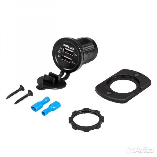 Розетка USB встраиваемая, влагозащищ. с 2 портами