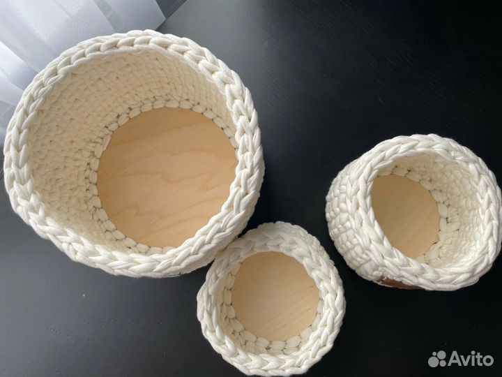 Корзина из трикотажной пряжи набор