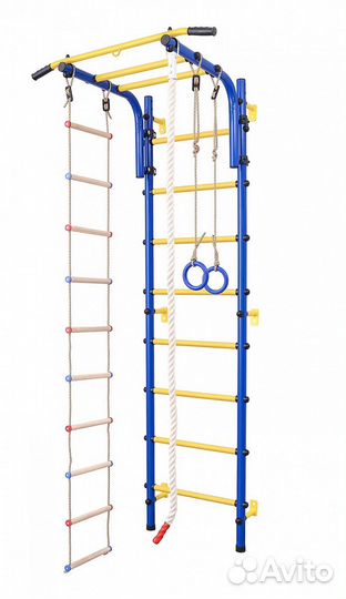 Шведская стенка Малыш сине-желтая