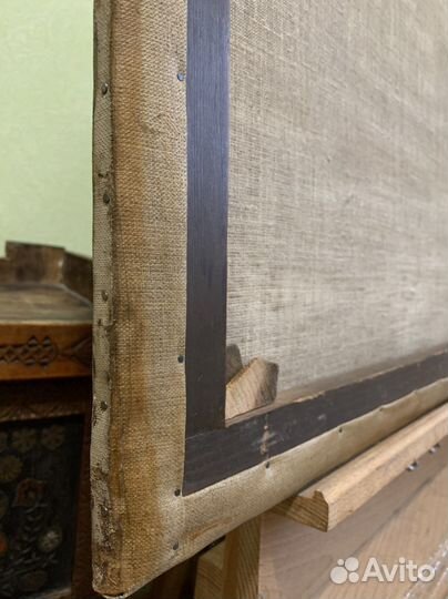 Станинная, антикварная картина холст масло