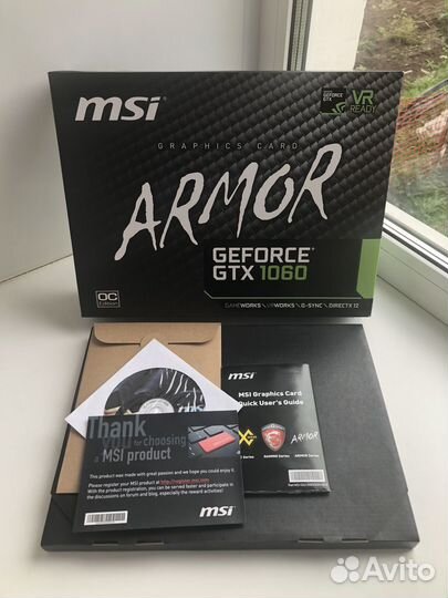 Видеокарта MSI GTX 1060 3GB armor OCV1