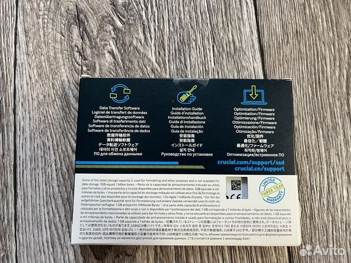 Новый SSD накопитель Crucial BX500 480GB