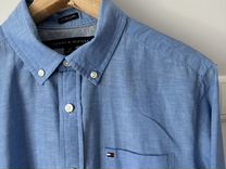 Рубашка Tommy Hilfiger мужская 38р голубая лен
