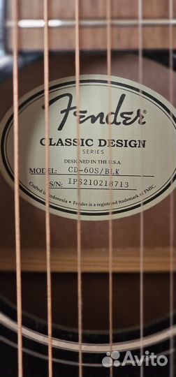 Акустическая гитара fender cd 60s