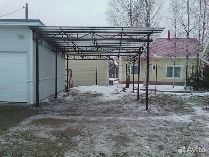 Навес для автомобиля односкатный