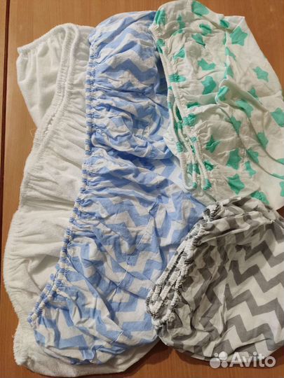 Простынь на резинке на детскую круглую кроватку