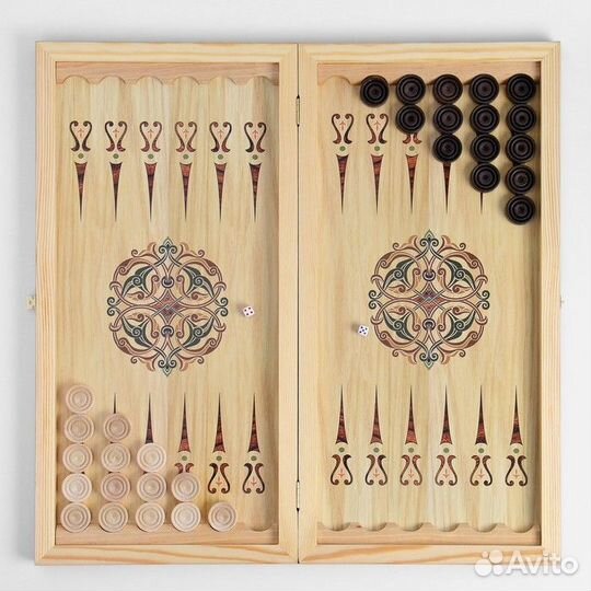 Нарды 'Таежный волк', деревянная доска 50 х 50 см