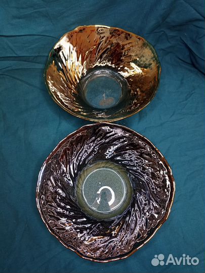 Ваза конфетница салатник серебрянный золотой