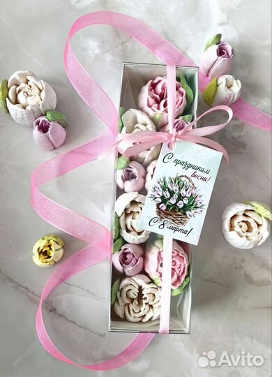 Зефирные тюльпаны к 8 марта