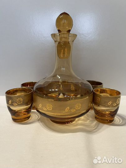 Графин с рюмками стекло винтаж Чехословакия