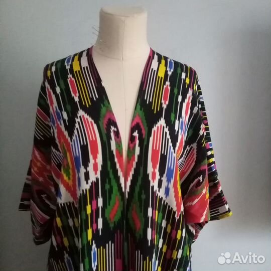 Узбекский халат из иката. Кимоно, кафтан