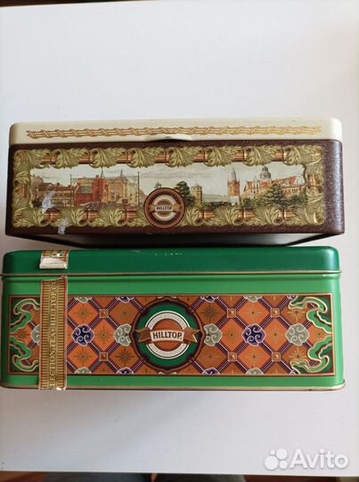 2 Жестяные коробки с жестяными банками из под чая