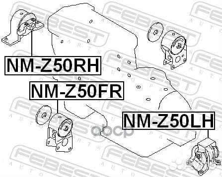 Опора двигателя nissan murano 02-07 правая (гид