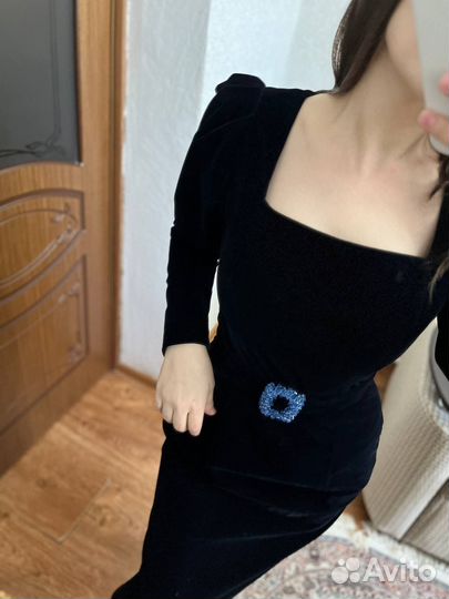 Велюровое платье