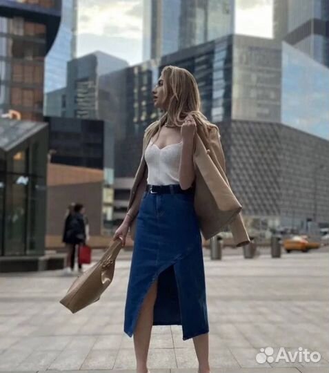 Стильная джинсовая юбка 42-50 размеры