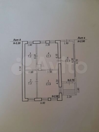 Дом 53 м² на участке 20,6 сот.
