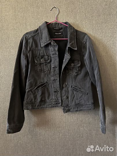 Женская джинсовая куртка черная Massimo Dutti р46