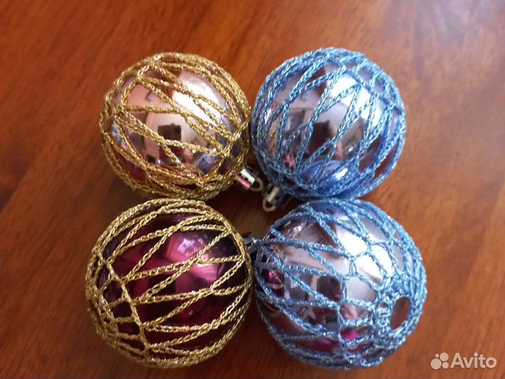 Елочные шары - крючком