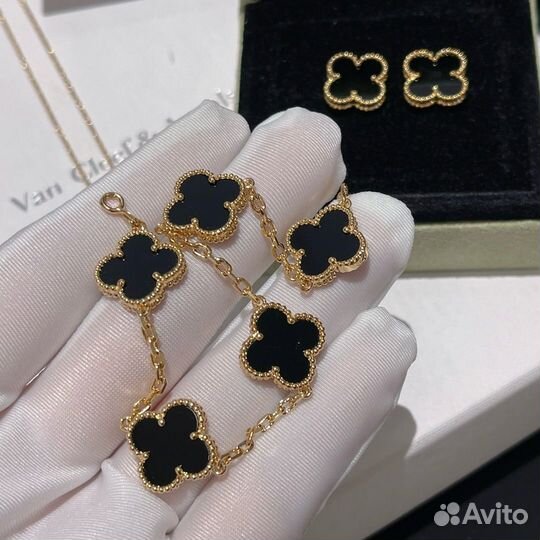 Серьги van cleef цепочка ван клиф браслет