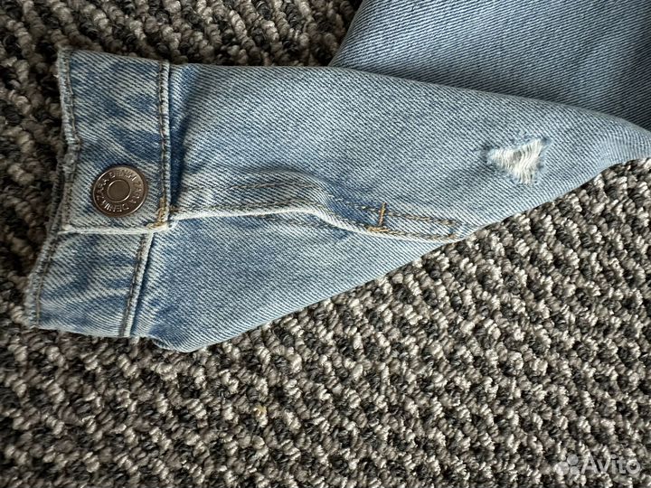 Джинсовая укороченная рубашка Zara 128