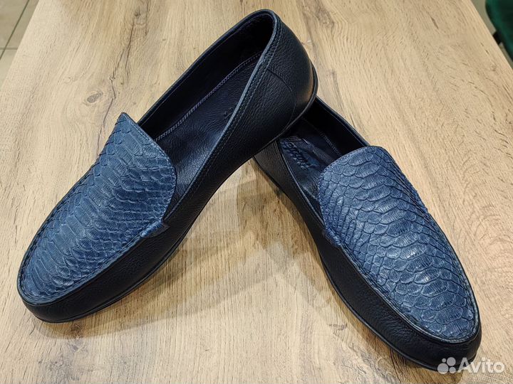 Мокасины мужские из питона и телёнка, 41 размер