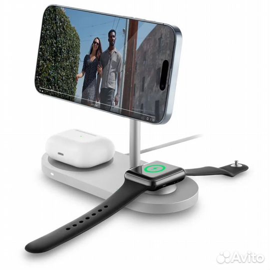Беспроводная зарядная панель 3 в 1 Для iPhone, Apple Watch, Airpods uBear Stage Pro 30W #401884