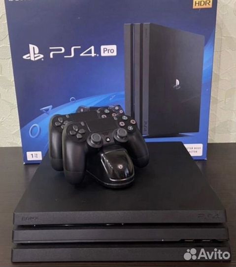 Sony playstation 4 pro 1tb 7208 + игры FC 24 и тд