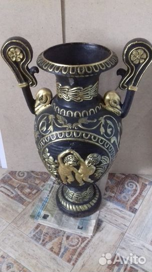 Винтажные парные напольные вазы чугун