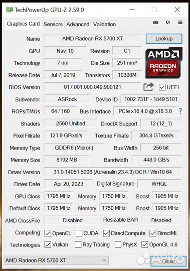Amd radeon rx 5700 xt