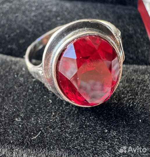 Кольцо серебро 925 патина корунд винтаж