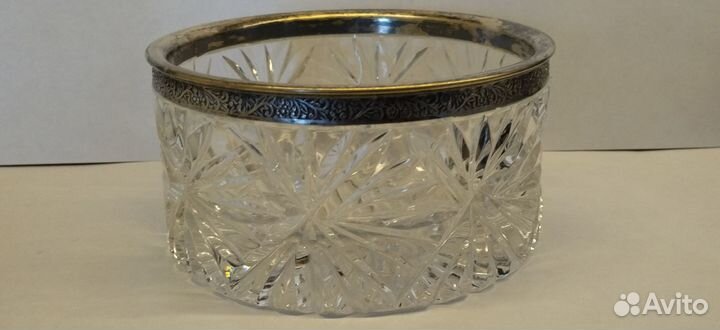 Ваза, конфетница,салатница хрусталь, мельхиор ссс