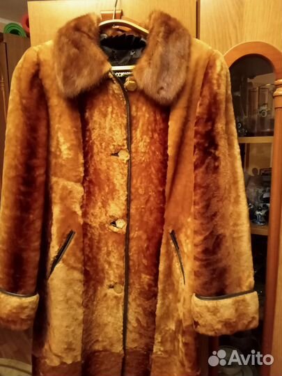 Шуба мутон с норкой