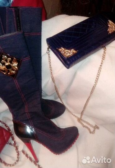 Джинсовые сапоги,одежда