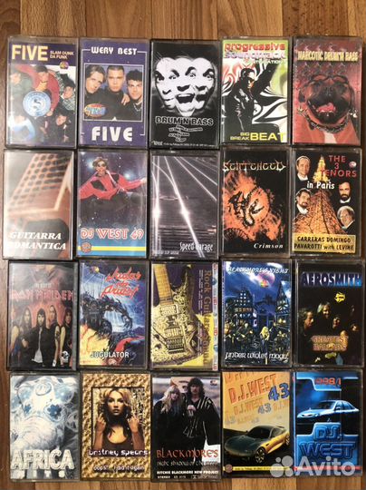 Аудио кассеты с записью рок,попс