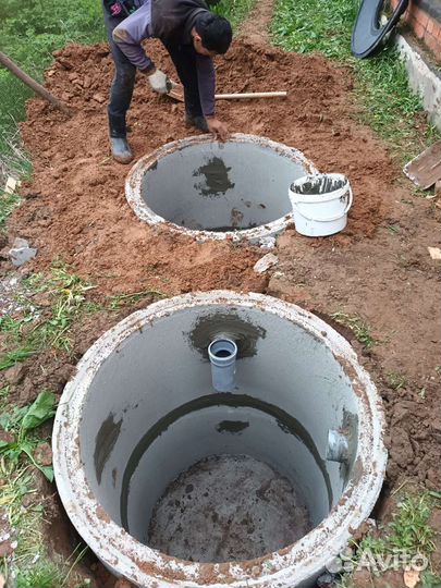 Септик из бетонных колец под ключ