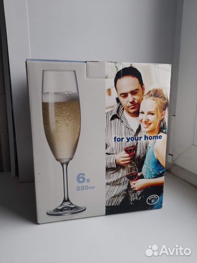 Набор фужеров (бокалы) из богемского стекла. Чехия