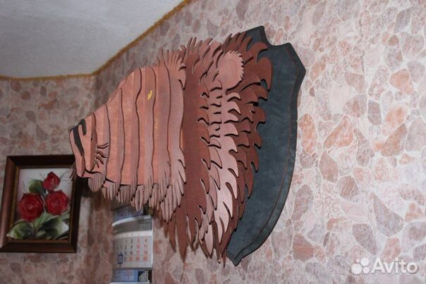 Декоративная голова льва, трофей, чучело