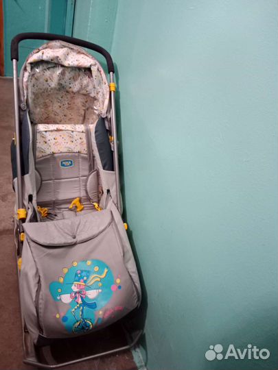 Детские санки коляска (с колесами)