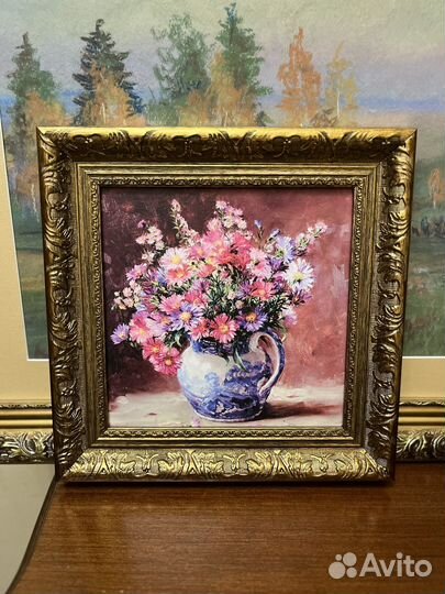 Картина маслом цветы 27-27