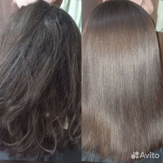 Кератиновое выпрямление волос