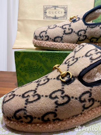 Gucci меховые лоферы