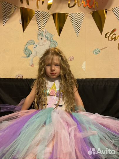 Платье для девочки с единорогом