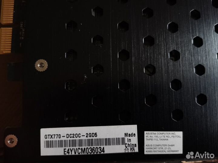 Видеокарта asus GeForce GTX 770 DirectCU II OC