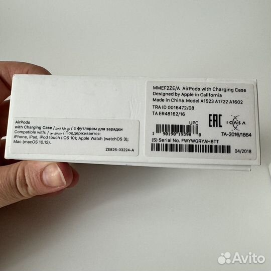 Apple AirPods 1 наушники с футляром оригинал