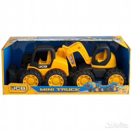 Игрушки машинки JCB экскаватор+мини погрузчик 18см