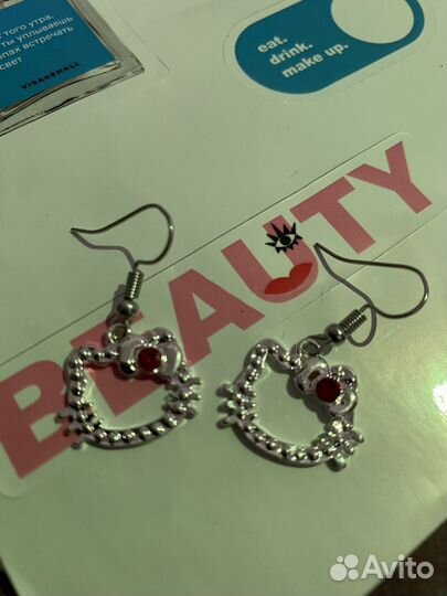 Серьги Hello kitty