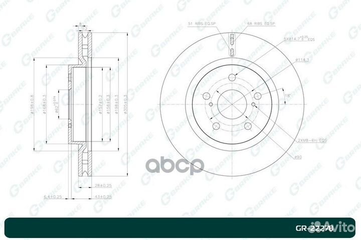 Диск тормозной передний D305 4351233150 G-BRA